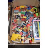 BOX CONTAINING METAL TOYS, SOME MATCHBOX AND DINKY