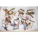 BOX CONTAINING METAL MILITARY FIGURES, HUSSARS ETC