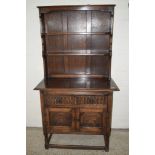 OAK CABINET BOOKCASE, WIDTH APPROX 95CM