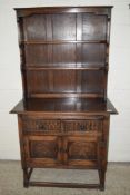 OAK CABINET BOOKCASE, WIDTH APPROX 95CM