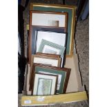 BOXED SET MAINLY CONTAINING PRINTS IN WOODEN FRAMES