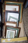 BOXED SET MAINLY CONTAINING PRINTS IN WOODEN FRAMES