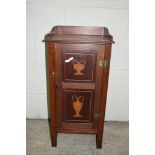 SMALL STAINED WOOD POT CUPBOARD, WIDTH APPROX 38CM