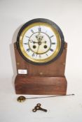 MANTEL CLOCK ON WOODEN BASE