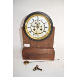 MANTEL CLOCK ON WOODEN BASE