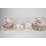 LATE 19TH CENTURY STAFFORDSHIRE TEA SET INCLUDING SIX CUPS, SAUCERS, SERVING PLATES ETC
