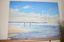 LARGE BEACH SCENE ON CANVAS