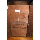 LARGE WOODEN BOX CONTAINING MUSIC ROLLS FOR EDISON BELL