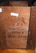 LARGE WOODEN BOX CONTAINING MUSIC ROLLS FOR EDISON BELL