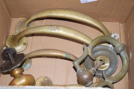 BOX CONTAINING BRASS DOOR HANDLES