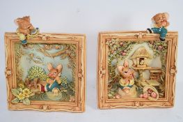 PAIR OF DECORATIVE PLAQUES