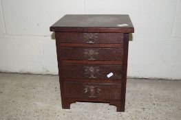 MINIATURE STAINED WOOD CHEST OF DRAWERS, WIDTH APPROX 31CM