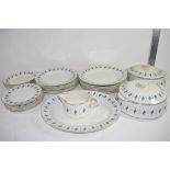 PART DINNER SERVICE BY LORD NELSON POTTERY COMPRISING TWO TUREENS AND COVERS, QUANTITY OF DINNER