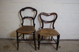 PAIR OF BULLION BACK DINING CHAIRS, HEIGHT APPROX 74CM
