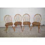 SET OF FOUR STICK BACK KITCHEN CHAIRS, HEIGHT APPROX 97CM