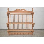 PINE PLATE RACK, APPROX 82CM WIDE