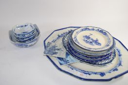 GROUP OF BLUE AND WHITE CERAMICS INCLUDING LARGE ROYAL DOULTON NORFOLK SERVING DISH, NORFOLK