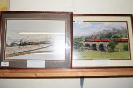 PRINTS IN WOODEN FRAMES INCLUDING ONE FOR THE SETTLE TO CARLISLE LINE