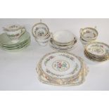 PART TEA SET WITH FLORAL PATTERN BY FOLEY IN THE MING ROSE PATTERN