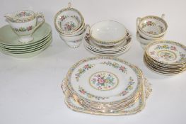 PART TEA SET WITH FLORAL PATTERN BY FOLEY IN THE MING ROSE PATTERN