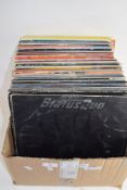 BOX CONTAINING LPS, MAINLY POP MUSIC, STATUS QUO, BRUCE SPRINGSTEEN ETC