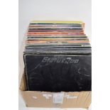 BOX CONTAINING LPS, MAINLY POP MUSIC, STATUS QUO, BRUCE SPRINGSTEEN ETC