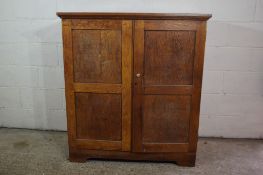 MID 20TH CENTURY OAK TALLBOY WITH FITTED INTERIOR COMPRISING FIVE SHELVES, WIDTH APPROX 111CM