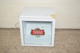 GLASS FRONT STELLA ARTOIS BRANDED COUNTER TOP DRINKS REFRIGERATOR, WIDTH APPROX 47CM