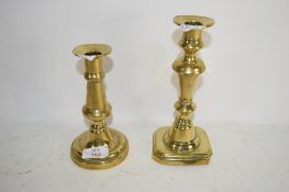 TWO BRASS CANDLESTICKS