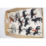 BOX CONTAINING METAL TOY SOLDIERS