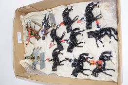 BOX CONTAINING METAL TOY SOLDIERS