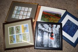 BOX CONTAINING QUANTITY OF PRINTS IN WOODEN FRAMES