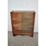 GLAZED STAINED WOOD MID 20TH CENTURY BOOKCASE, APPROX WIDTH 76CM