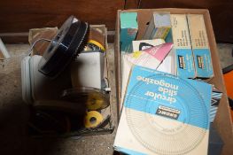 TRAY CONTAINING FILM ACCESSORIES TOGETHER WITH A FURTHER BOX OF PROJECTOR SLIDES ETC