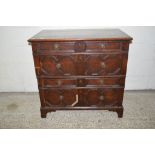 JACOBEAN STYLE OAK CHEST OF DRAWERS, WIDTH APPROX 97CM