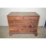 19TH CENTURY CHEST OF TWO SHORT OVER THREE LONG DRAWERS, RAISED ON BRACKET FEET, WIDTH APPROX 107CM