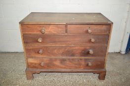 19TH CENTURY CHEST OF TWO SHORT OVER THREE LONG DRAWERS, RAISED ON BRACKET FEET, WIDTH APPROX 107CM