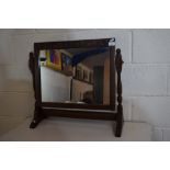 CARVED OAK SWING MIRROR, WIDTH APPROX 67CM