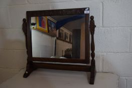 CARVED OAK SWING MIRROR, WIDTH APPROX 67CM