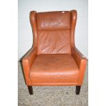 MID 20TH CENTURY FIRESIDE CHAIR, WIDTH APPROX 68CM