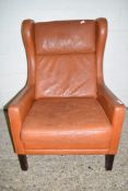 MID 20TH CENTURY FIRESIDE CHAIR, WIDTH APPROX 68CM