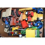 BOX CONTAINING TOY TRACTORS