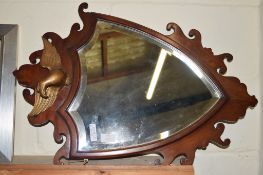 WALL MIRROR IN WOODEN SHIELD FRAME