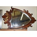 WALL MIRROR IN WOODEN SHIELD FRAME