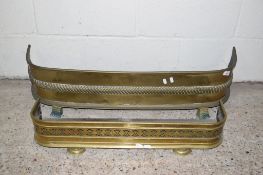 TWO VARIOUS HEARTH RAILS, LARGER APPROX 94CM MAX