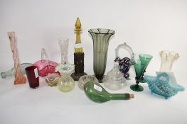 GLASS WARES INCLUDING OPALINE VASES ETC