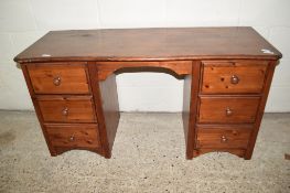 STAINED WOOD DRESSING TABLE, LENGTH APPROX 136CM