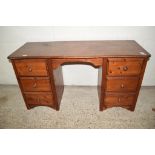 STAINED WOOD DRESSING TABLE, LENGTH APPROX 136CM