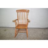 PINE ROCKING CHAIR, WIDTH APPROX 67CM MAX