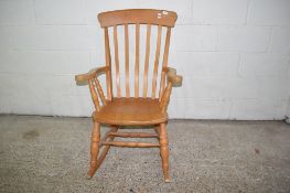PINE ROCKING CHAIR, WIDTH APPROX 67CM MAX